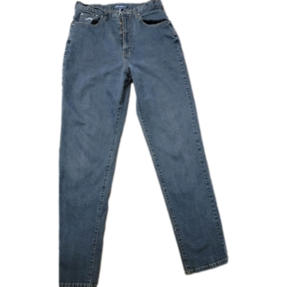 Vintage Faconnable 98% Cotton Medium Wash High Waist Straight LegJeans size 12
